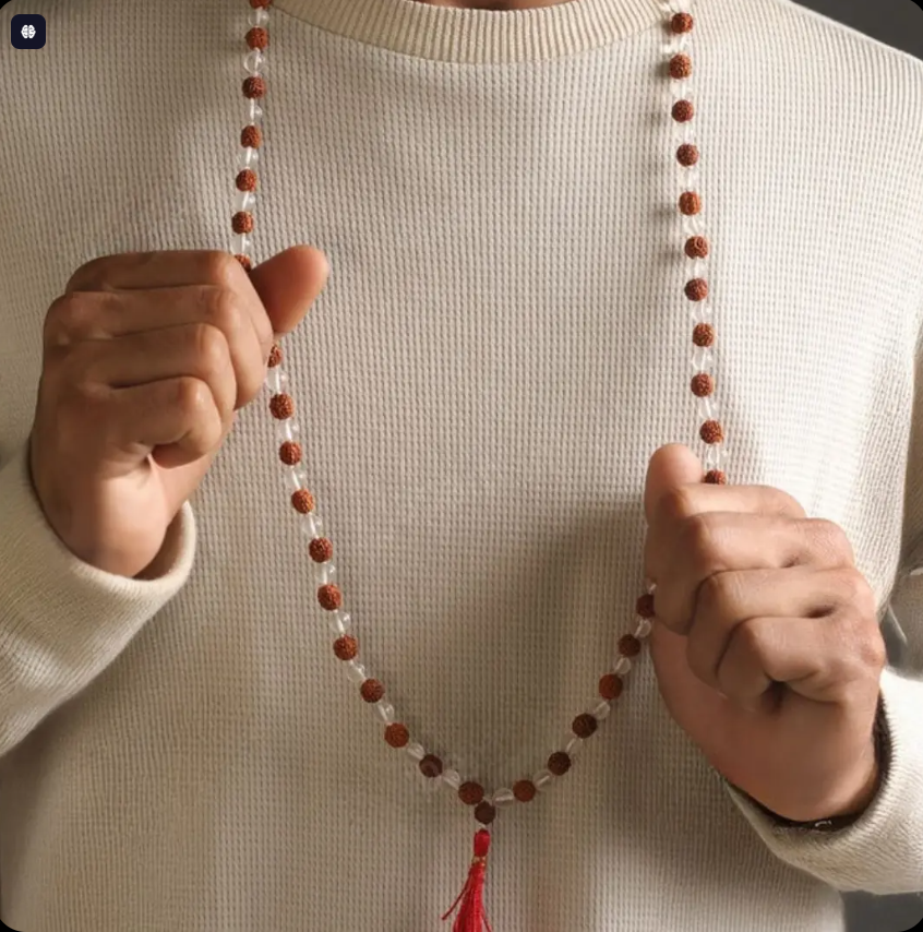 Rudraksha Crystal Mala 